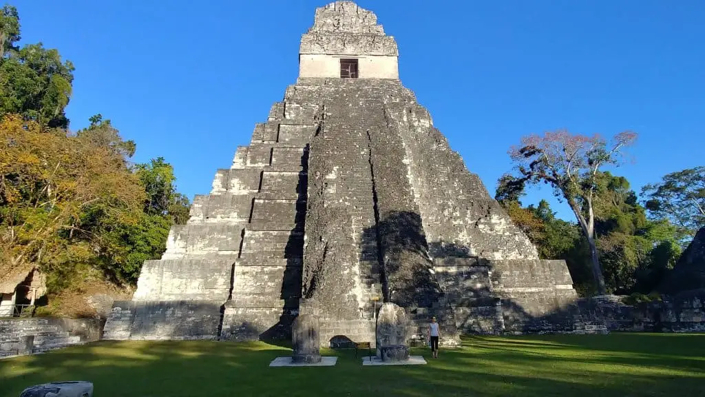 The Great Plaza Tikal in the Evening