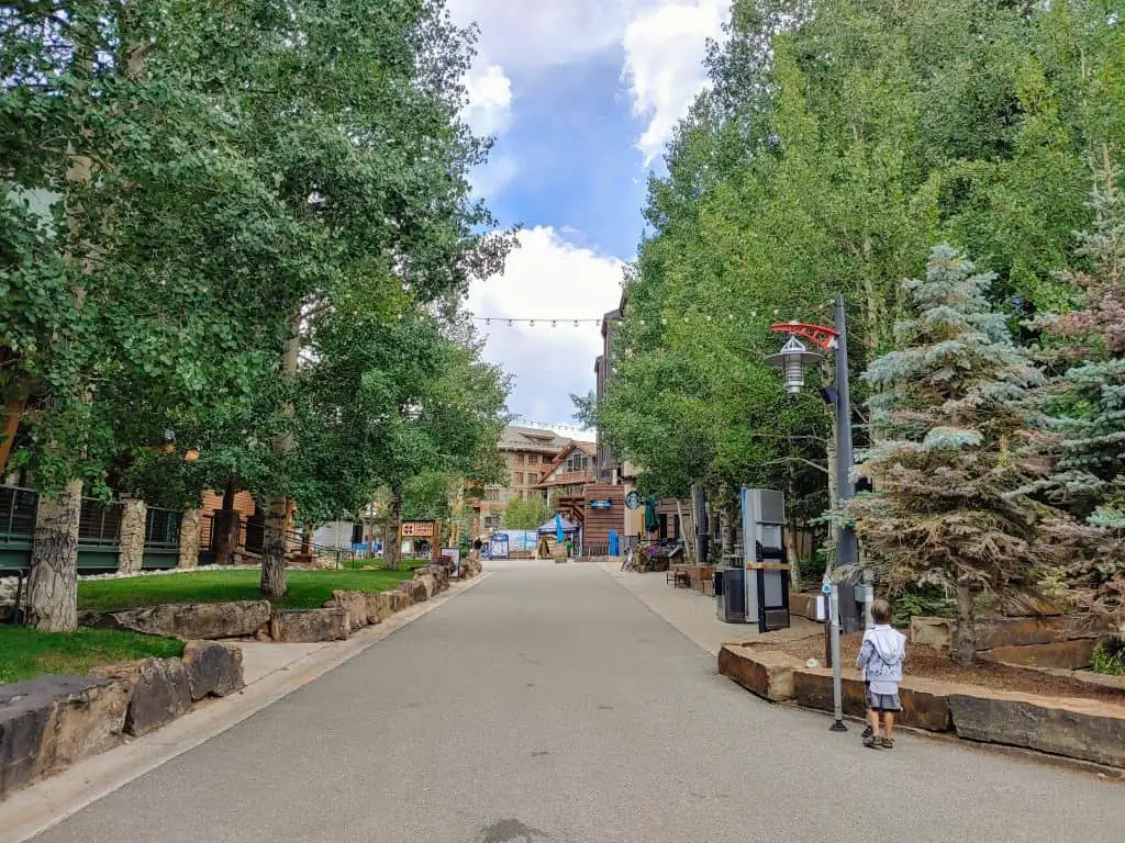 Copper Mountain's Burning stones plaza in the summer time