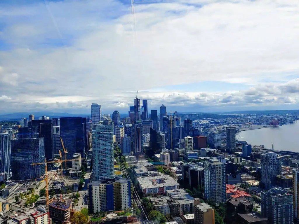 View of the Seattle Skyline from the top of the Space Needle