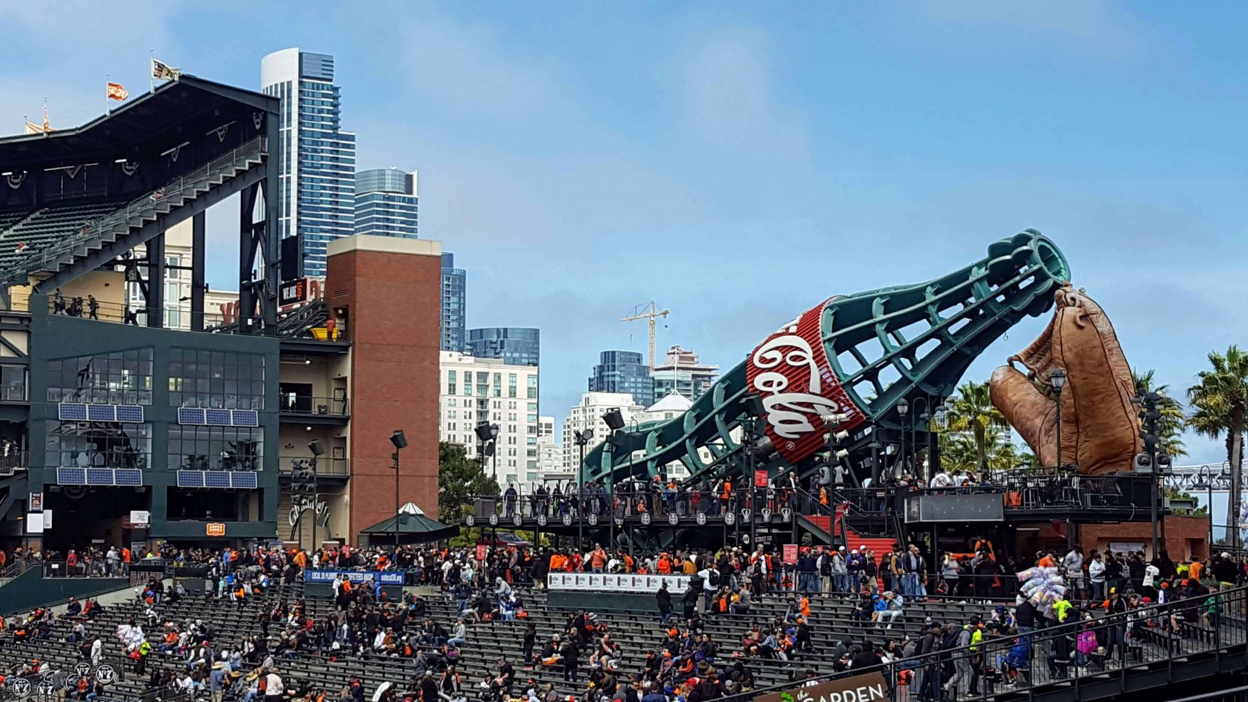 The Coke Bottle kid's slide in Oracle Park in San Francisco