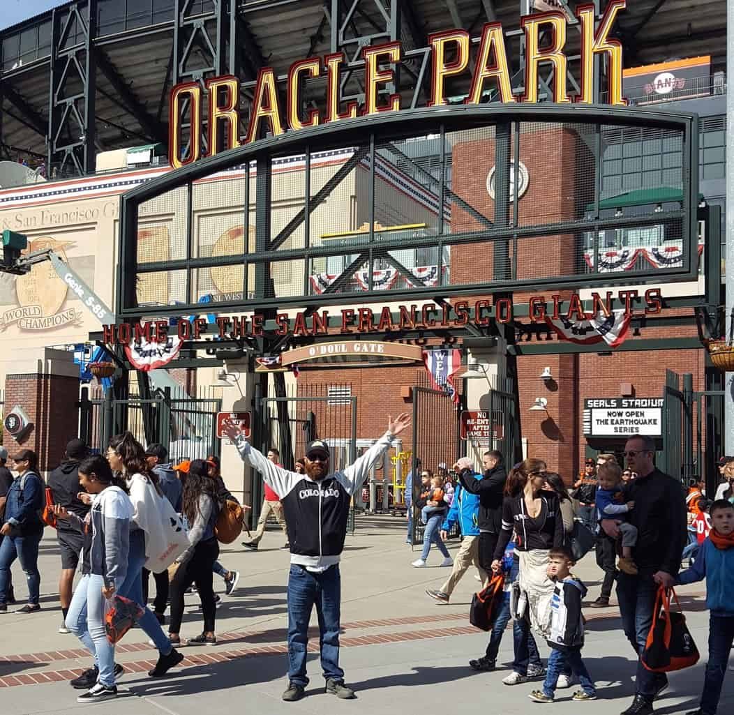 Chad in front of Oracle Park in San Francisco