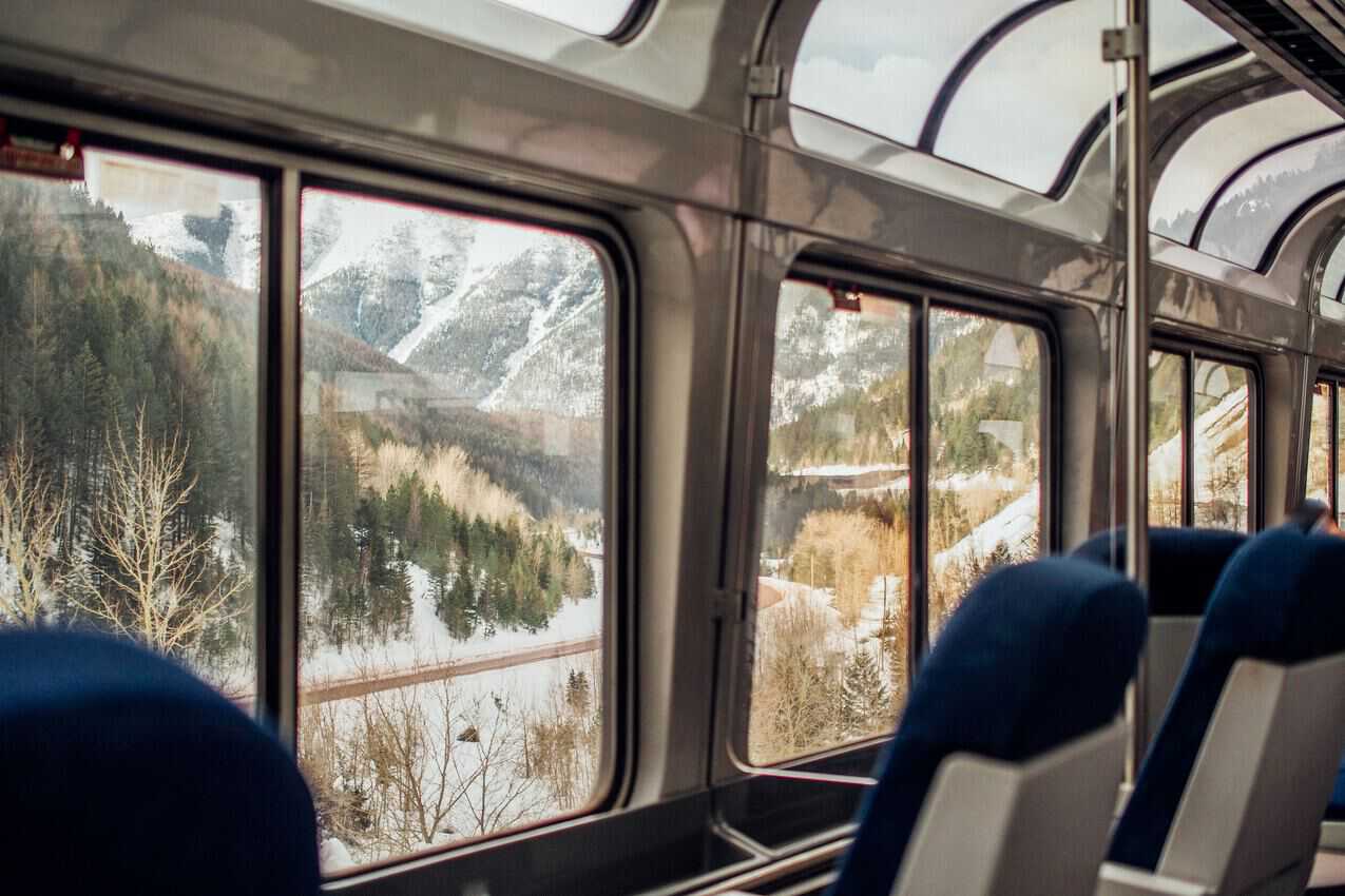 picture of the view car- riding the amtrak train from colorado to california