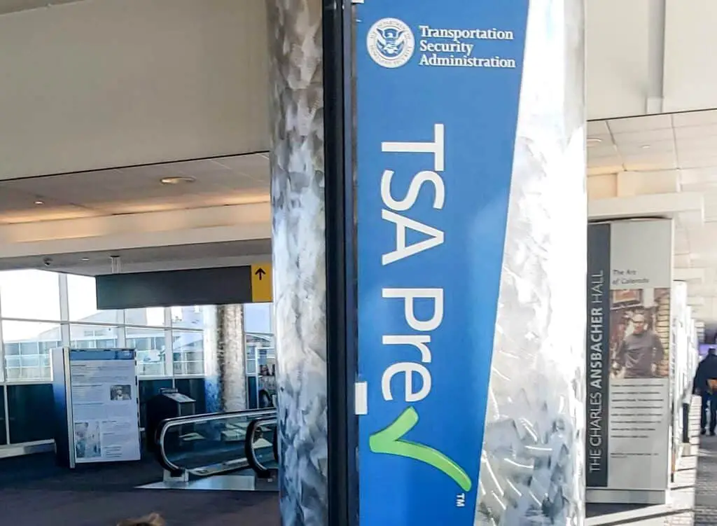 TSA precheck sign at the airport