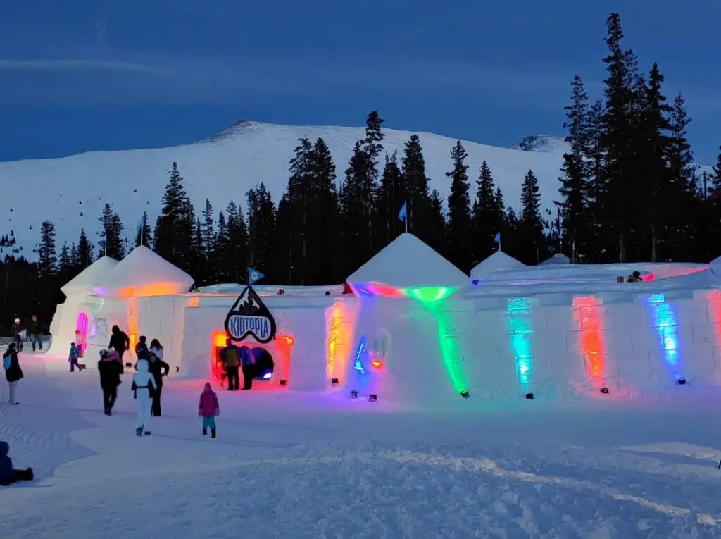 snow fort at the top of Keystone Mountain