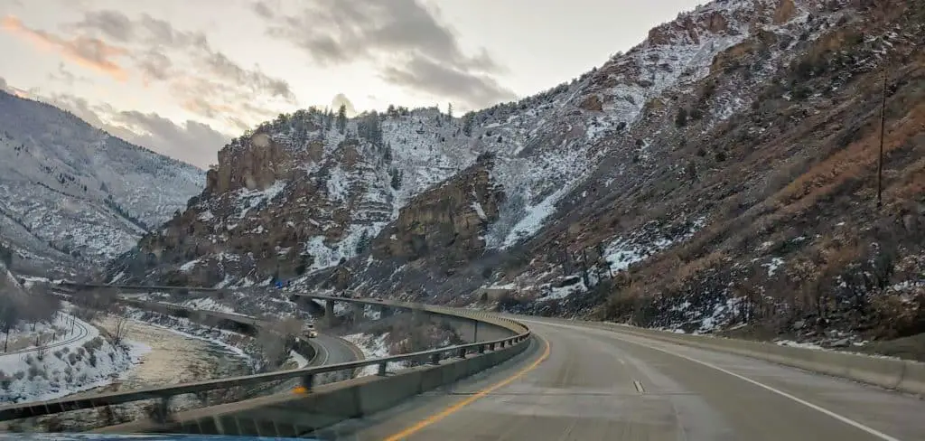 Glenwood Canyon in the winter