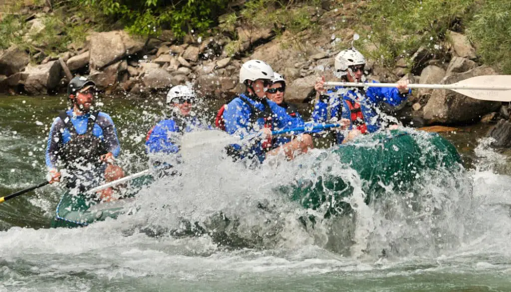 group rafting white water