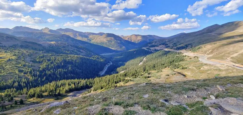 the Rocky Mountains viewed from the top of Loveland Pass at the Continental Divide