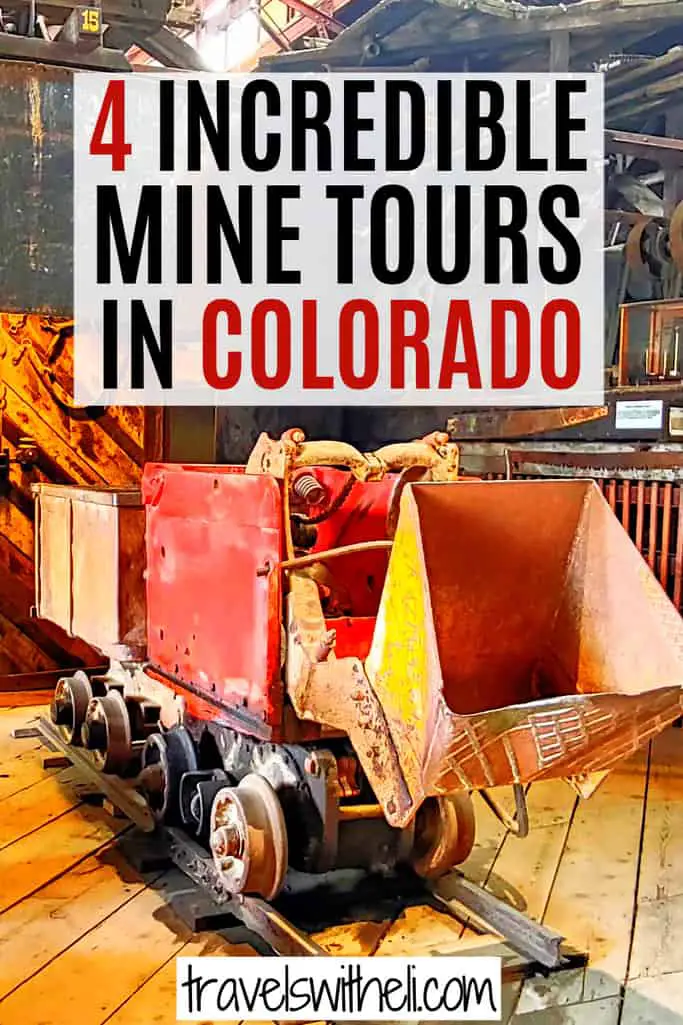 Old mining cart inside a Colorado mining display