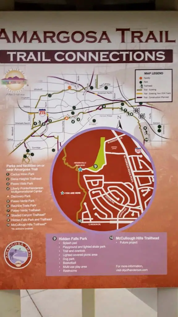 Trail map of hike near Las Vegas