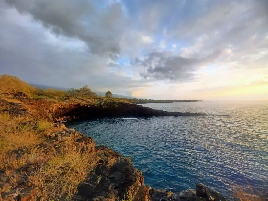 Sunset over the ocean on the Big Island of Hawaii