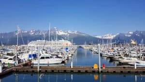 fishing boats in the harbor in Seward Alaska