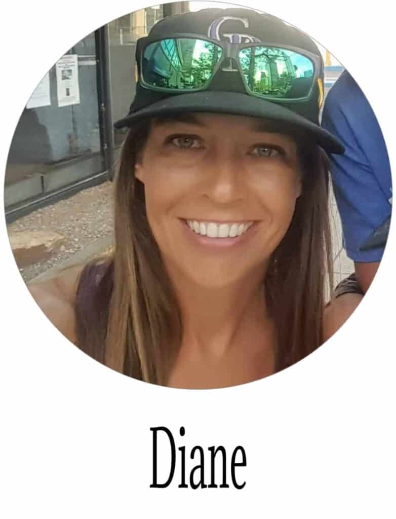 Diane's smiling face up close